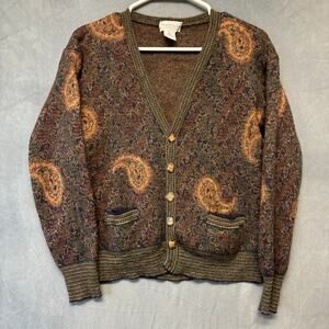 Tricots St. Raphael New Wool Cardigan Paisly Granny Goblin Fairy Dark Academia